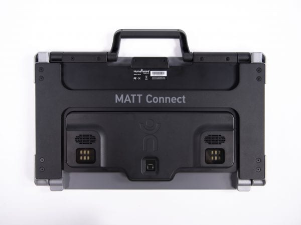 MATT Connect rear view displayed folded with camera lighting array and carrying handle in view