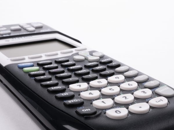 Close up of TI-84 calculator keys