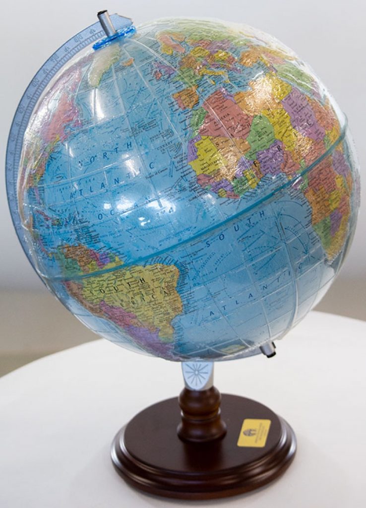 Tactile World Globe on wooden stand
