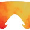 A red, yellow, and white insert for safety glasses depicting Glaucoma laid flat against a white background