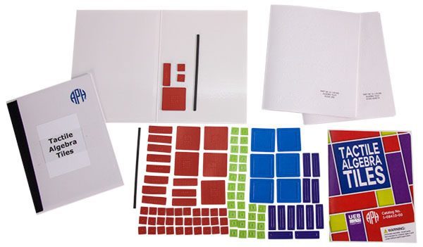 Tactile Algebra Tiles kit components