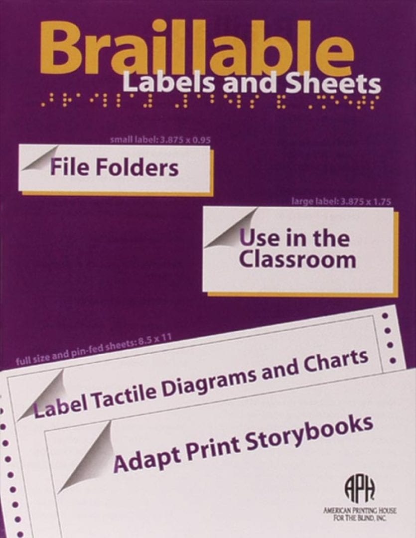 Braillable Labels Full Size Label Sheets 8.5 x 11 Inches 15