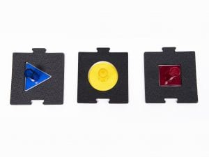 Bright Shapes Puzzle Knobs Frames with knobs inserted