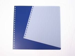 Royal Blue and Clear Frosted Covers for Braille Documents
