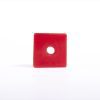 Giant Texttured Beads Red Cube with Hole