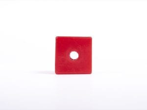 Giant Texttured Beads Red Cube with Hole