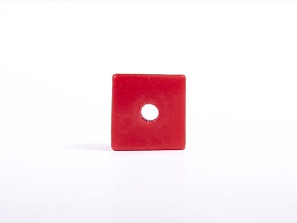 Giant Texttured Beads Red Cube with Hole