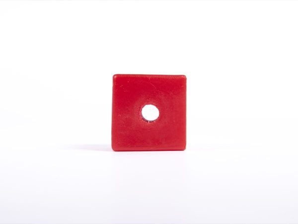 Giant Texttured Beads Red Cube with Hole