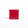 Giant Textured Beads striped red cube