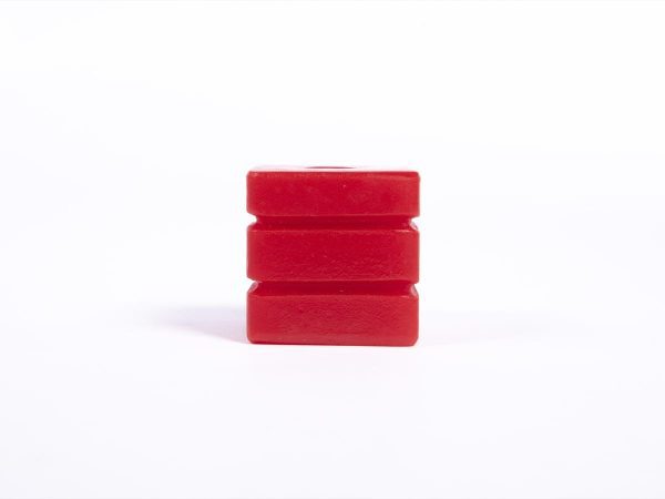 Giant Textured Beads striped red cube