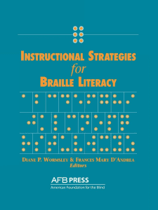 Instructional Strategies for Braille Literacy Fron Cover