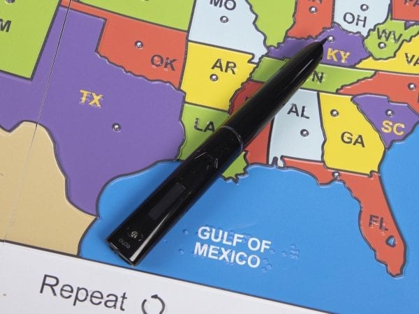 Interactive U.S. Map close up with stylus