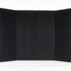 Large black board unfolded and stood up on a surface