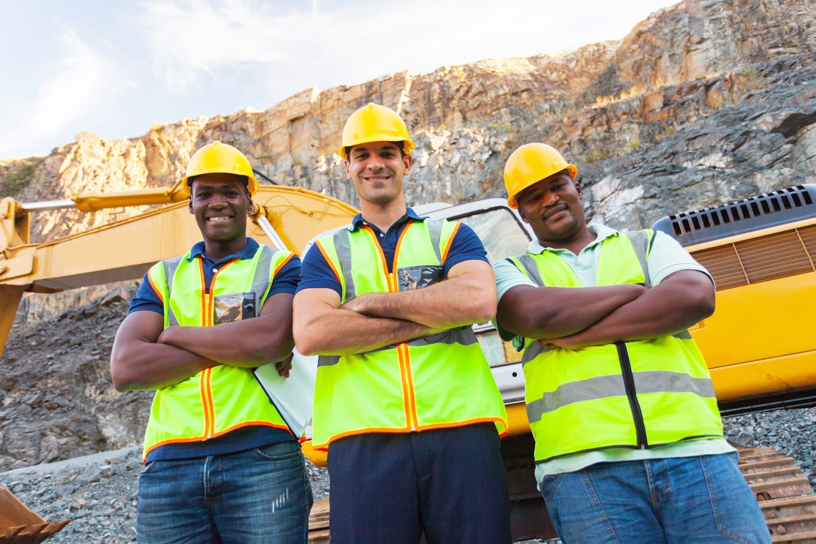 Group of quarry workers
