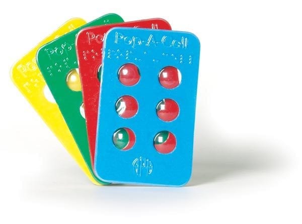 Pop-A-Cell Interactive Tactile Braille Cards