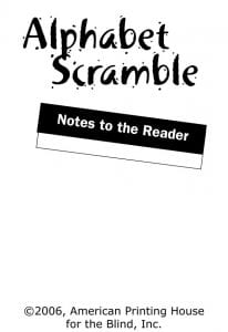 alphabet scramble notes to the reader