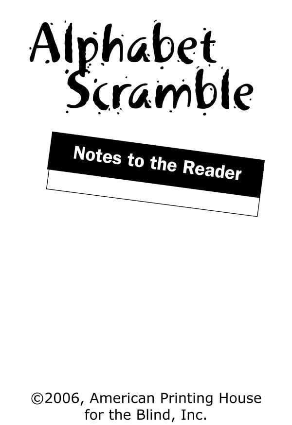 alphabet scramble notes to the reader