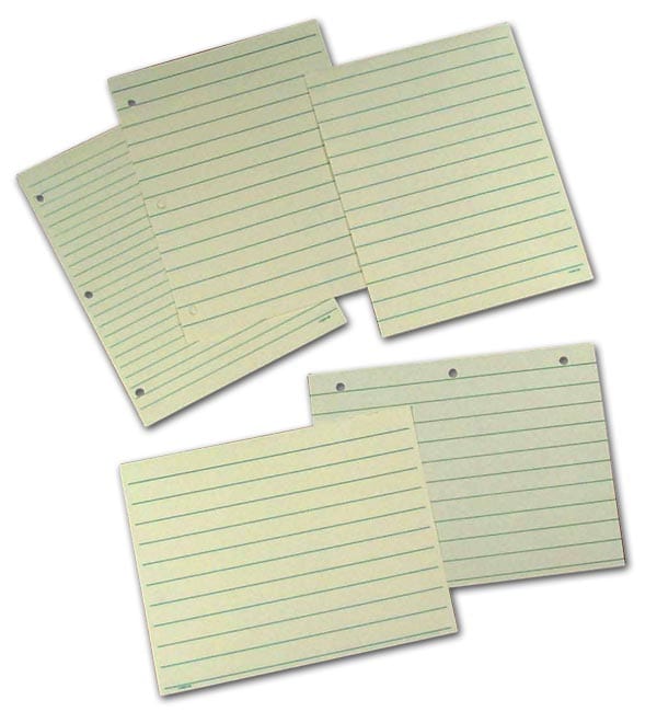 Green-Lined Writing Paper for Primary Students: 8.5 x 11 Inches, 0.4375  Inch Line Spacing, 3-Hole Punched