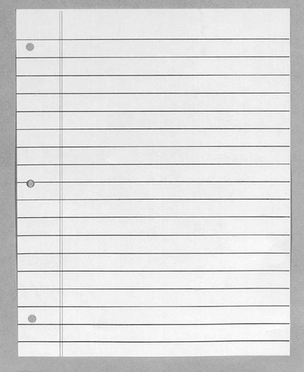 Bold Line Notebook Paper: Padded: 7-16 Inch Spacing
