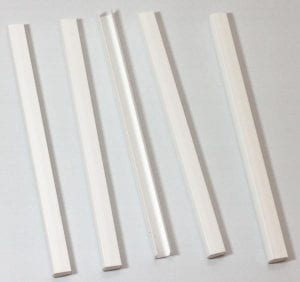 Five pieces of white U-Channel for Expandable Calendar Boxes