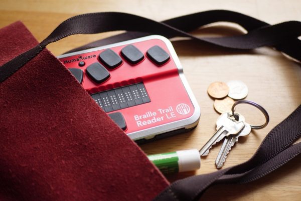 Braille Trail Reader with purse