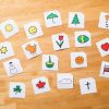 Classroom Calendar Kit calendar stickers with flower, trees, and weather icons
