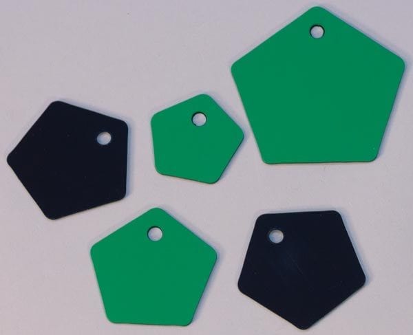Green Black Pentagons Shape Board