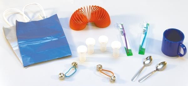 Accessory Pack 1 containing various items including a mug and tooth brush