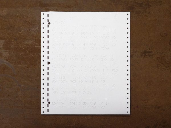 White Fanfold Tractor-Feed Braille Transcribing Paper: 8.5 x 11 Inches,  Unpunched