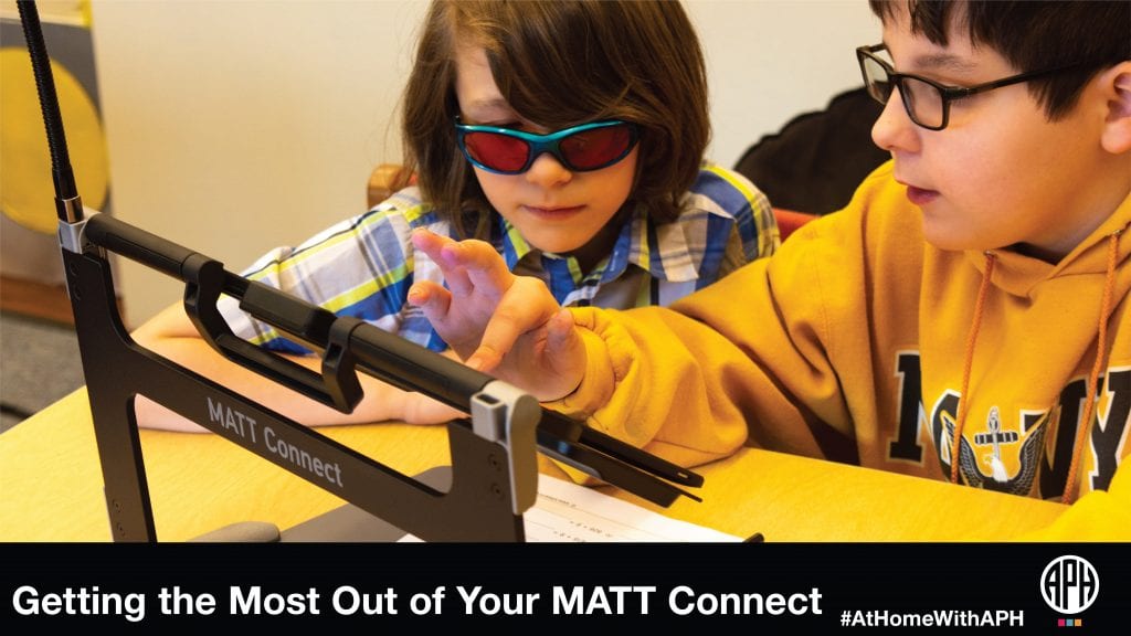 Two students using the MATT Connect. Text reads 