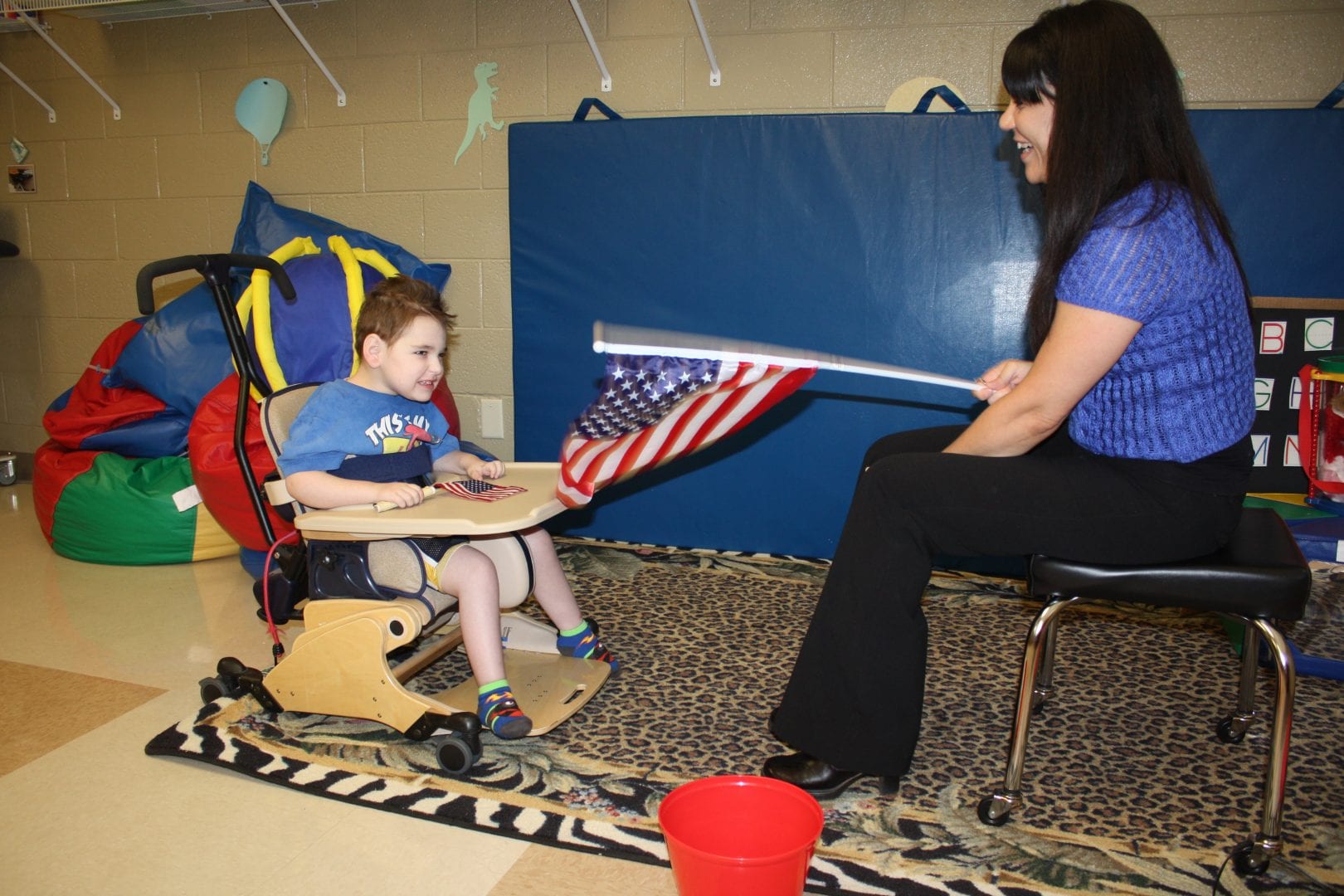 Max’s teacher presents his Flag Routine object symbol in the now container of his object calendar