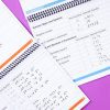 Math Symbols Reference Booklet internal pages with symbols featuring both print and either Nemeth or UEB symbols on spiral notebook