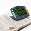 Juno magnifying dictionary text with black screen and green font