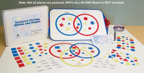 Textured Sorting Circles and Shapes Kit, not all pieces are pictured. All-in-One Board in photo is not included in kit
