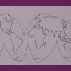 paper map of the earth flattened
