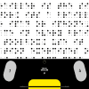 Visual Brailler desktop image displaying braille with six buttons below