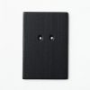 Single, two-hole drilled black rectangle-shaped card