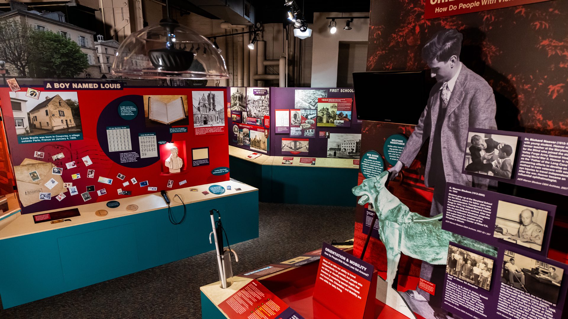 Photo of them museum interior including a variety of exhibits.