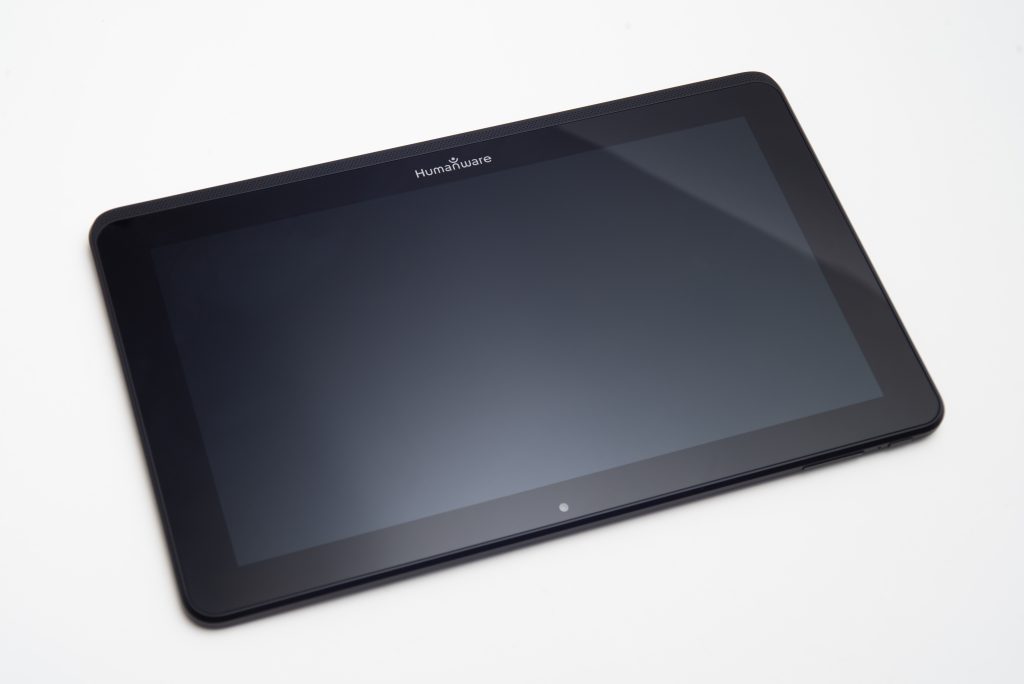 The MATT Connect v2.1's Android 12 tablet sitting on a white surface.