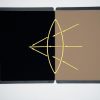 A diagram of the reflection of light made from the yellow stick-on pieces displayed on the Light In-Sight working board.