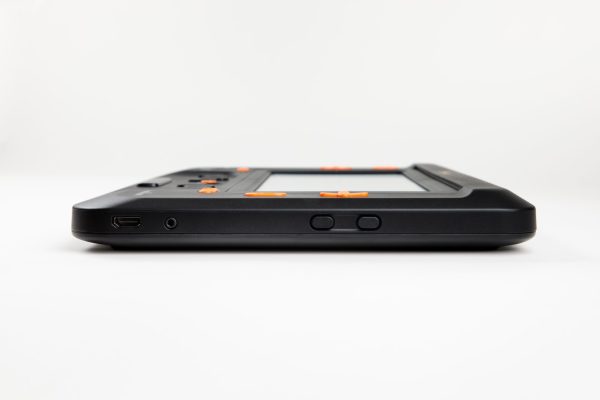 The right edge of the Monarch showing from top to bottom volume keys, an audio jack input, and an HDMI port.