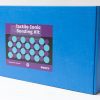 The blue storage box for Tactile Ionic Bonding Kit Nemeth. The sticker with the product name resembles the design on the front cover of the guidebook.