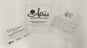 Materials developed for Atria Senior Living Facility