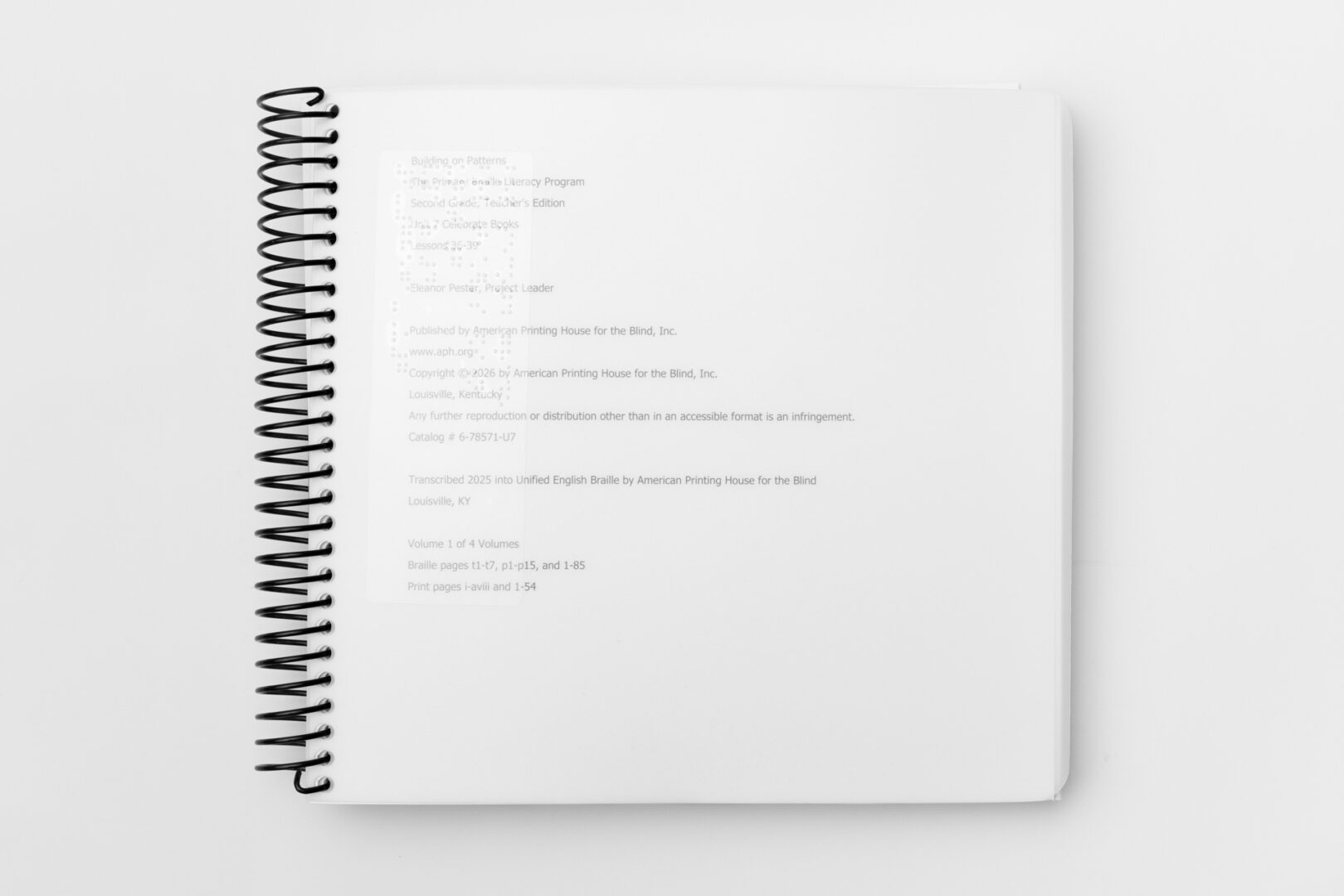 A top-down shot of the BOP 2nd Grade Unit 7 Braille Teacher's Kit cover.